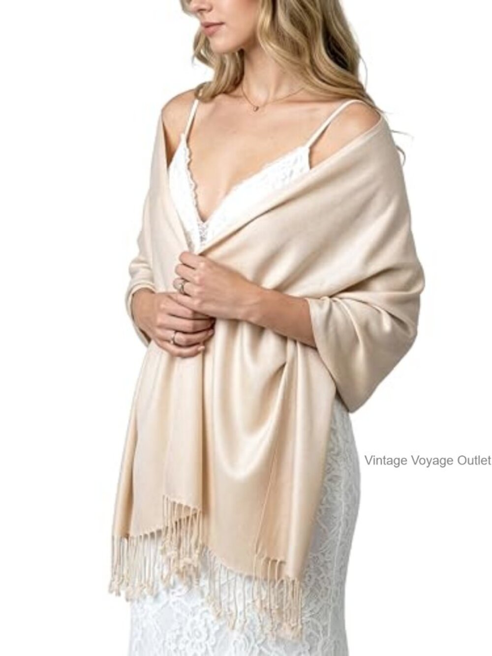 Lightweight Pashmina Scarf Shawl Wrap Viscose-Acrylic Women's Evening